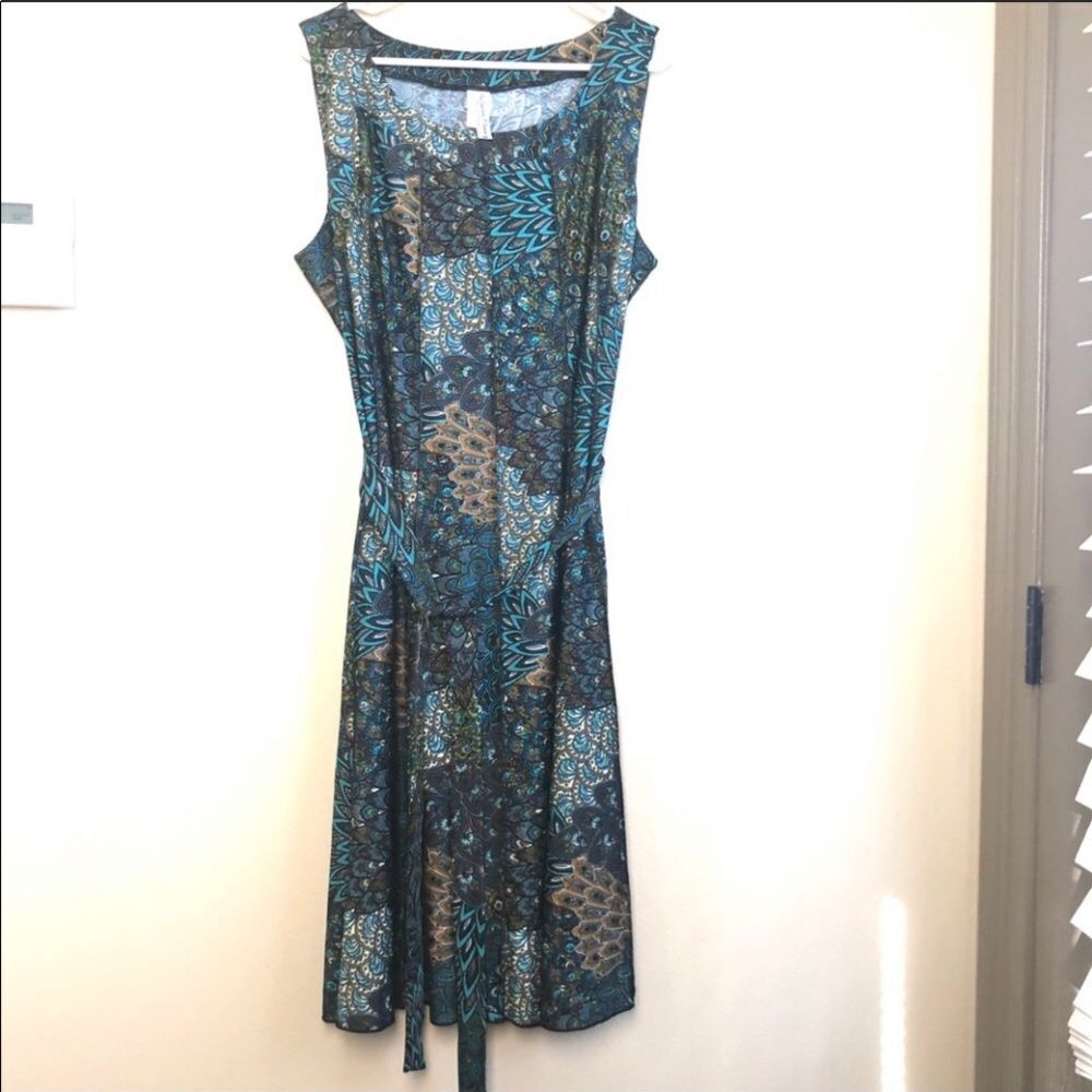 Perceptions Sleeveless Floral Puff Print Plus Size 2X